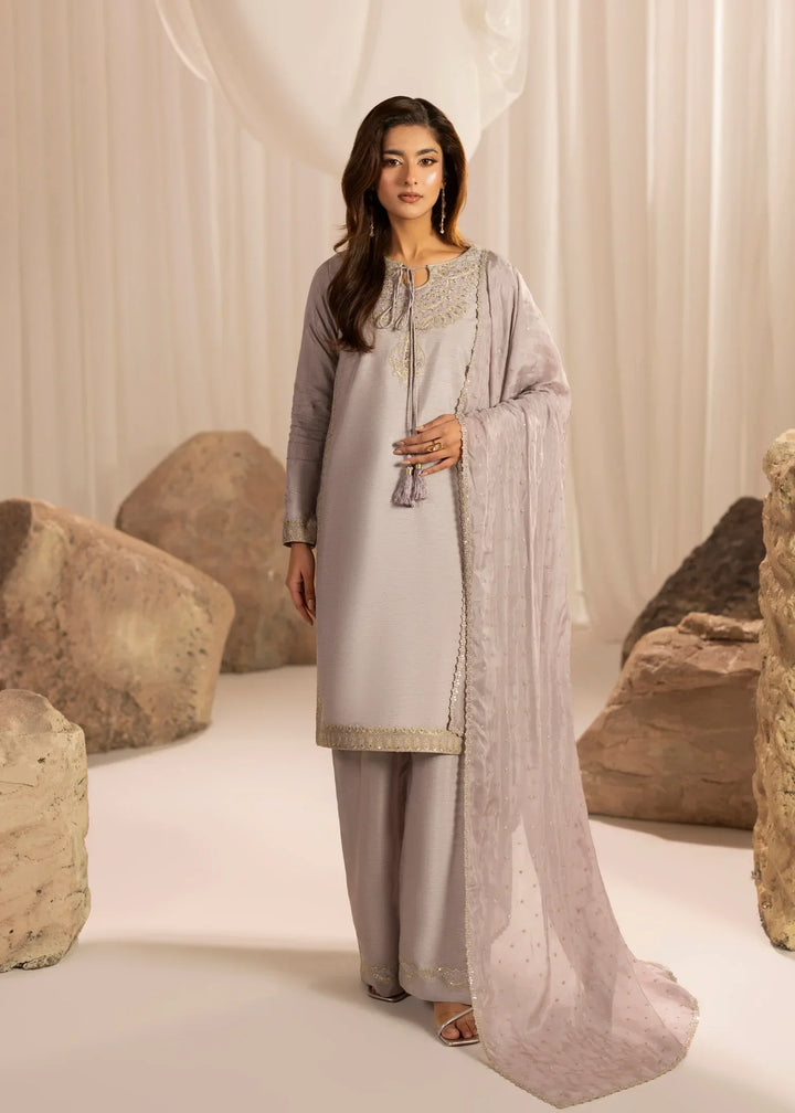 Silk Atelier by Jamni RTW Embroidered Korean Silk 3 Piece Suit DUSTY BLUSH Festive Collection