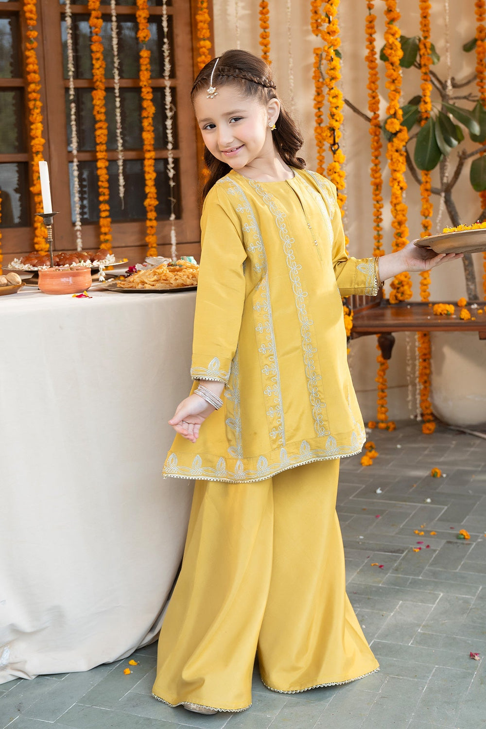 Noore Eid by Panache Girls RTW Embroidered Silk 2 Piece Suit Hoor - Eid Collection