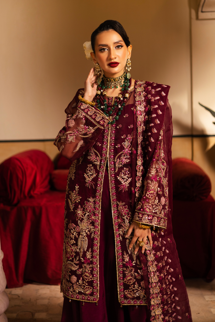 Waresha Women RTW Embroidered Organza 3 Piece Suit MW 01 - Festive Collection