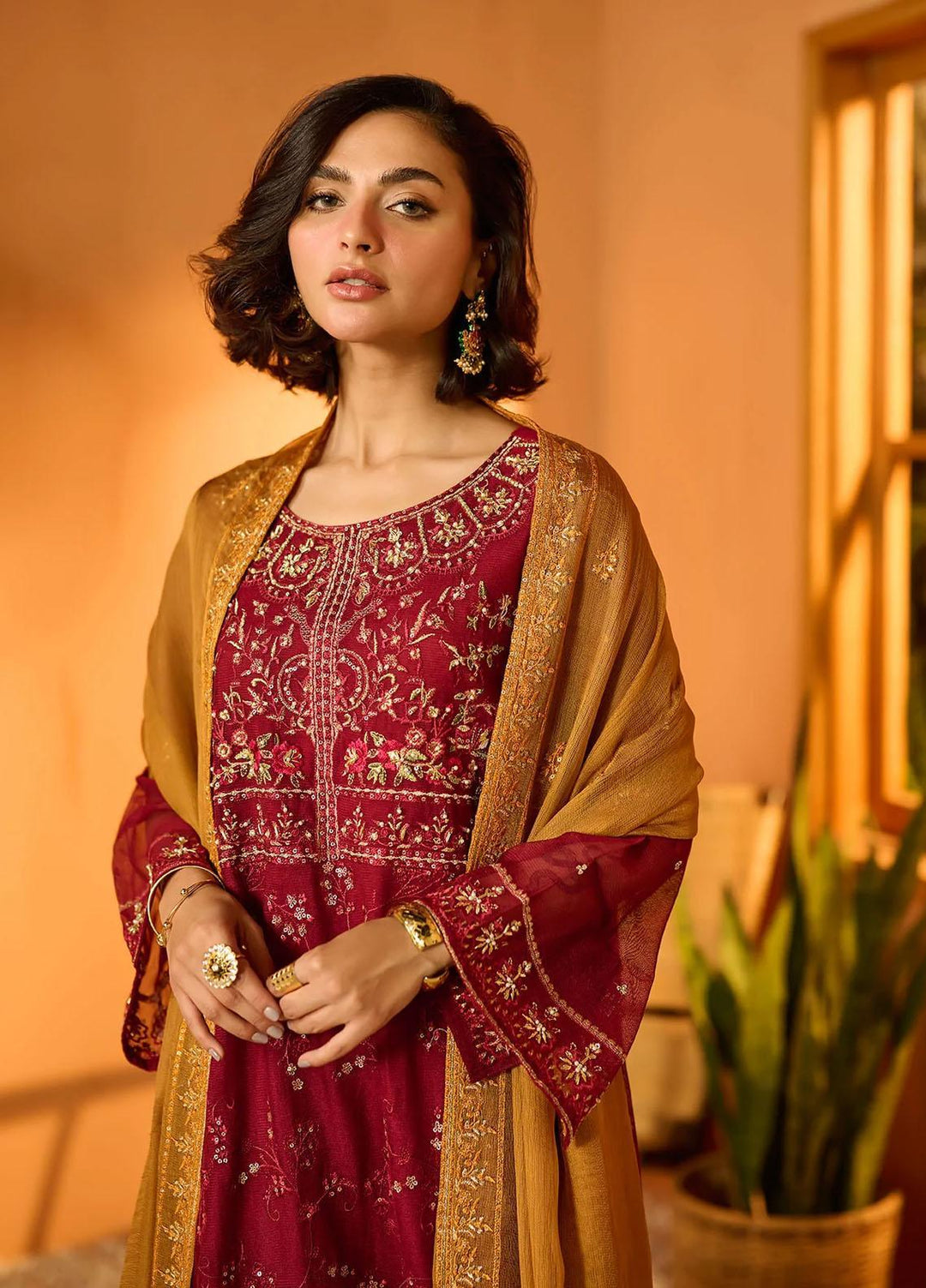Dhanak Pret   3 Piece Suit DL-0206 MAROON
