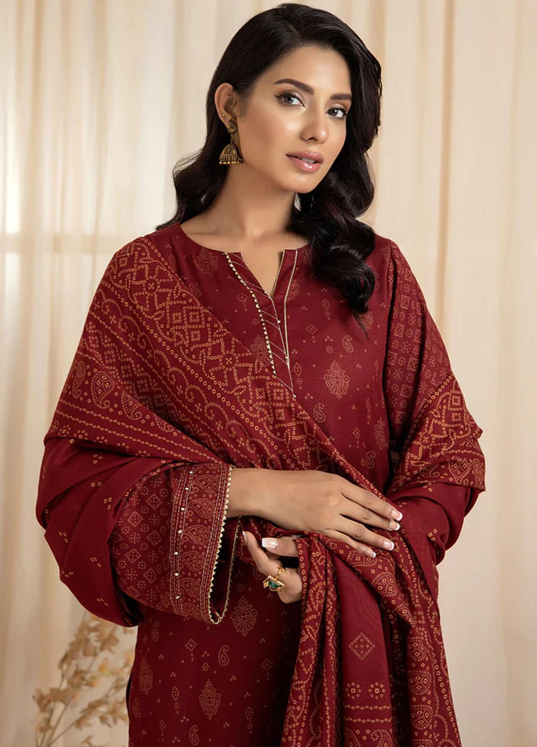 Lakhany Printed Cashmere Wool Suits Unstitched 3 Piece LSM22CV CVC-1005-A - Winter Collection