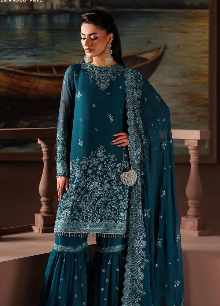 Zarif Embroidered Chiffon Suits Unstitched 3 Piece ZR25UF Prc-03 Kate- Formals Collection