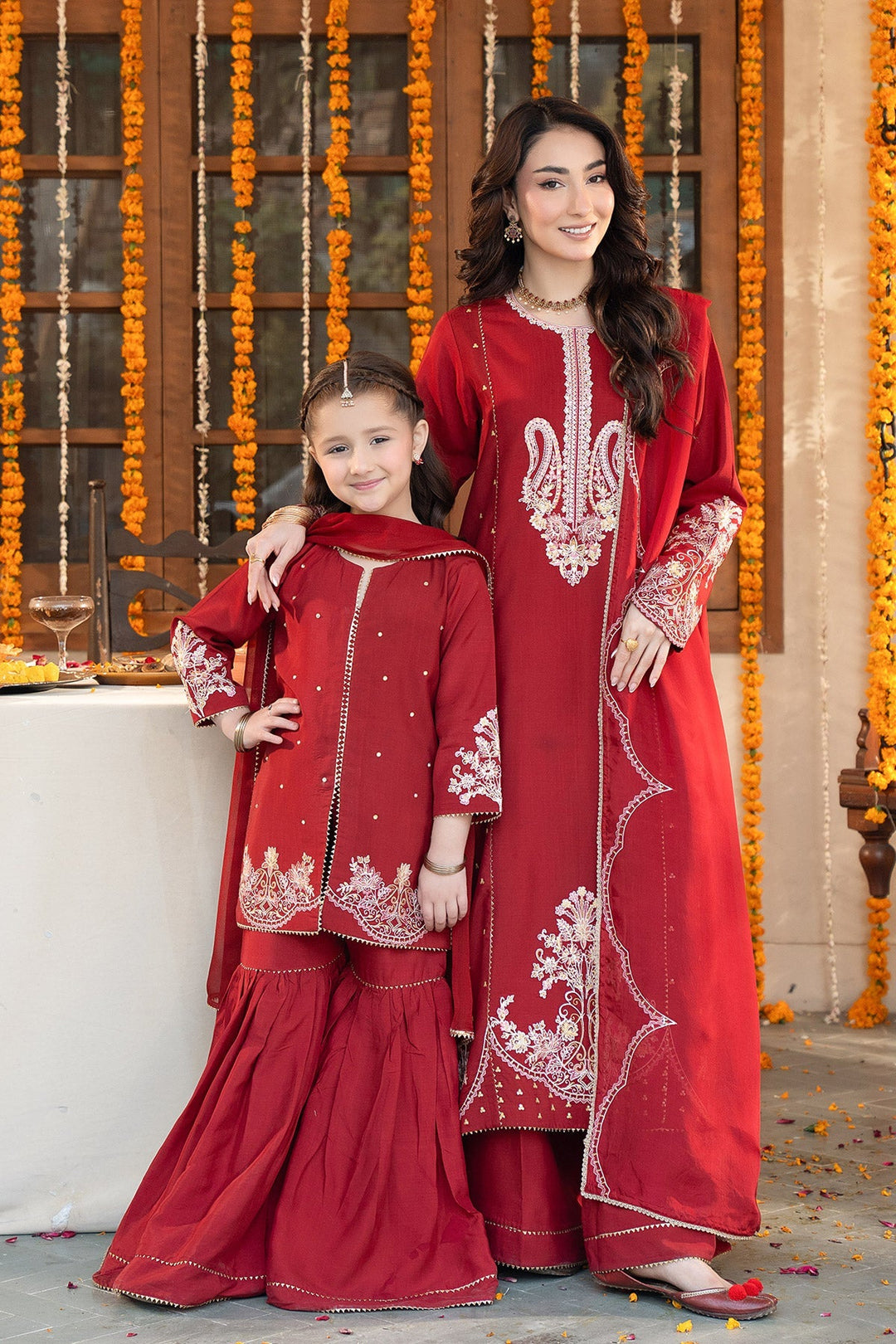 Noore Eid by Panache Girls RTW Embroidered Silk 3 Piece Suit Lumi - Eid Collection
