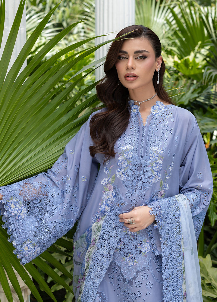 Elaf Premium Unstitched Embroidered Lawn 3 Piece Suit EL26ULF Lavender Luxe ELQ-2B - Festive Collection
