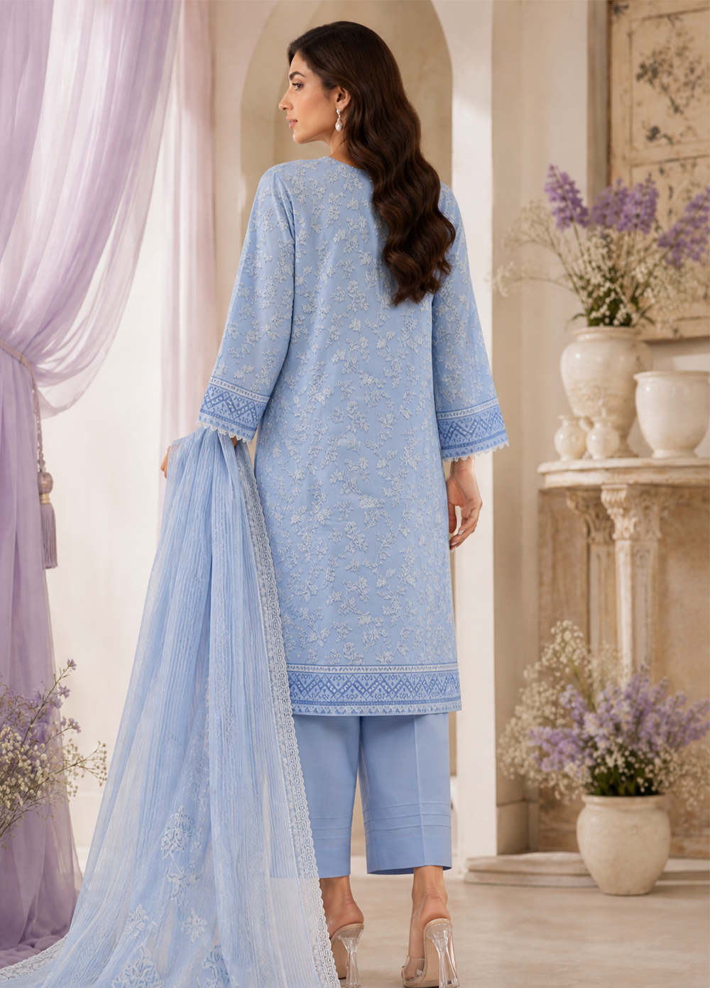 Nakshkari by HZ Textiles Unstitched Embroidered Lawn 3 Piece Suit NEC-1218 Casual Collection