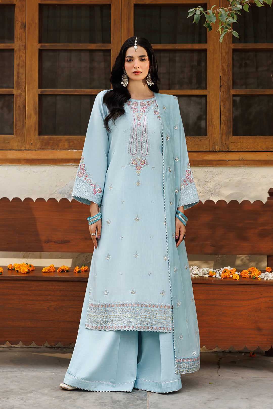 Noore Eid by Panache Women RTW Embroidered Raw Silk 3 Piece Suit Jahanaraa - Eid Collection