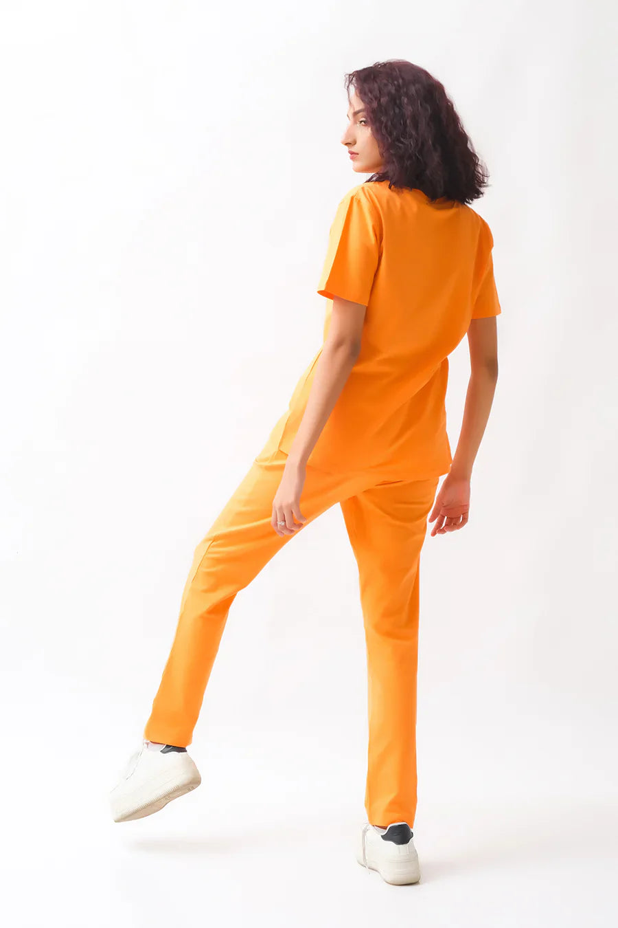 Dhaga Women Western Solids 2 Piece jersy Orange Co Ords DHSSSCO5 - Summer Collection