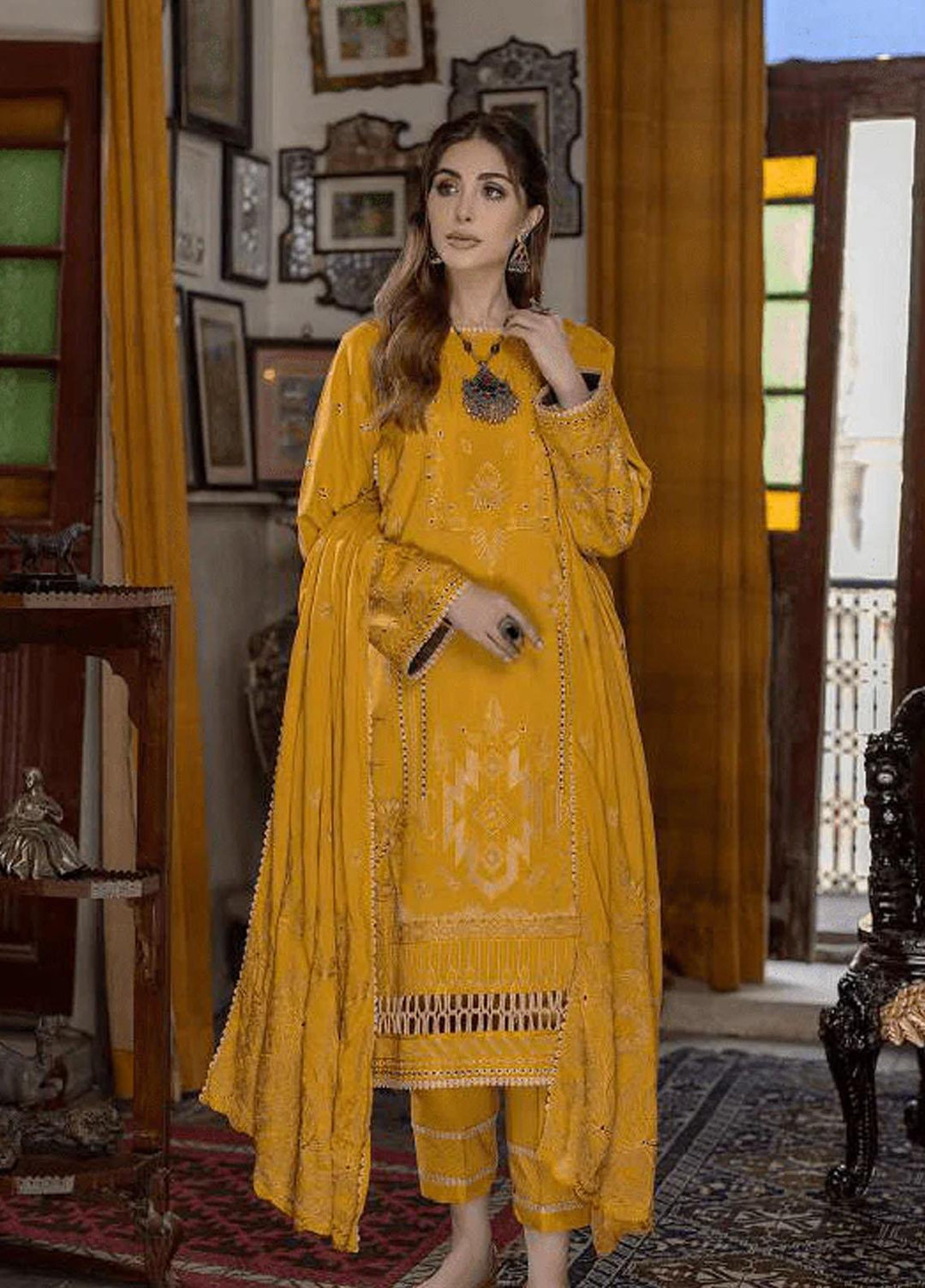 Laadli by Humdum Embroidered Woolen Suits Unstitched 3 Piece HD22L D-08 - Winter Collection