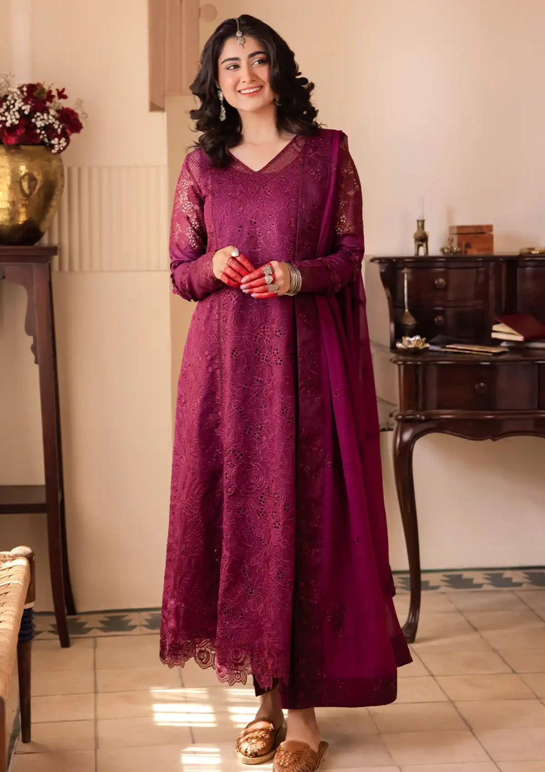 Nani Ka Ghar by Iznik Embroidered Lawn Suits Unstitched 3 Piece IZ24NG NKG-11 Guluband - Luxury Eid Collection