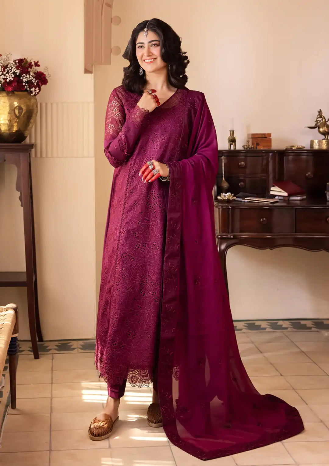 Nani Ka Ghar by Iznik Embroidered Lawn Suits Unstitched 3 Piece IZ24NG NKG-11 Guluband - Luxury Eid Collection