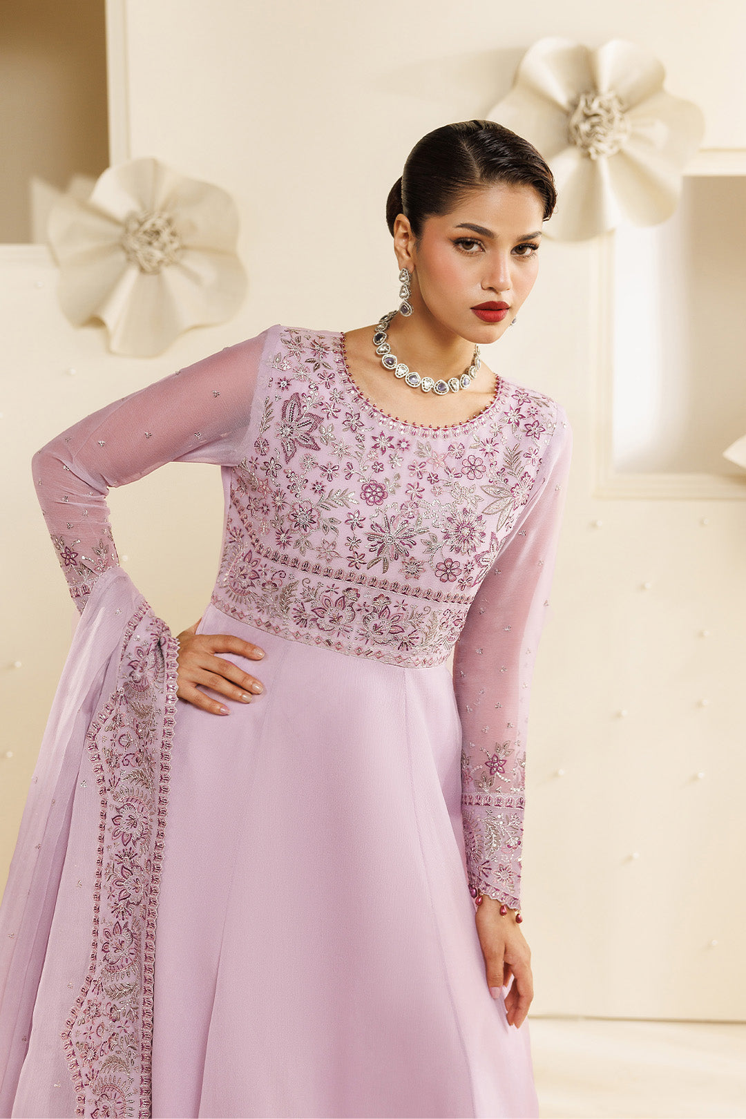 Sireine by Alizeh Fashion Unstitched Embroidered Chiffon 3 Piece Suit AF26UCS AF-CH-2292-FEATHER - Festive Collection