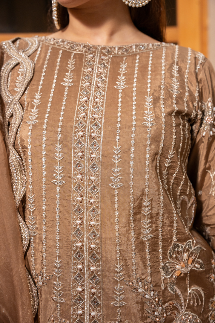 Zebtan Women Unstitched Embroidered Raw Silk 3 Piece Suit MZ-05 Festive Collection