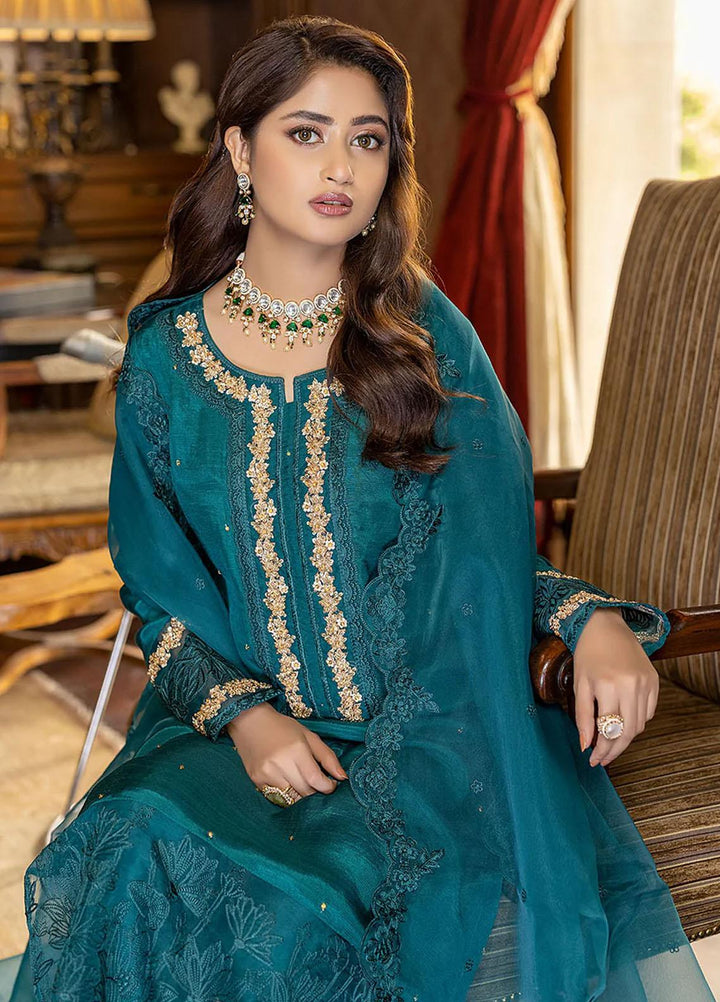 Azure Pret Embroidered Raw Silk 3 Piece Dress Divine Glory DGVG303