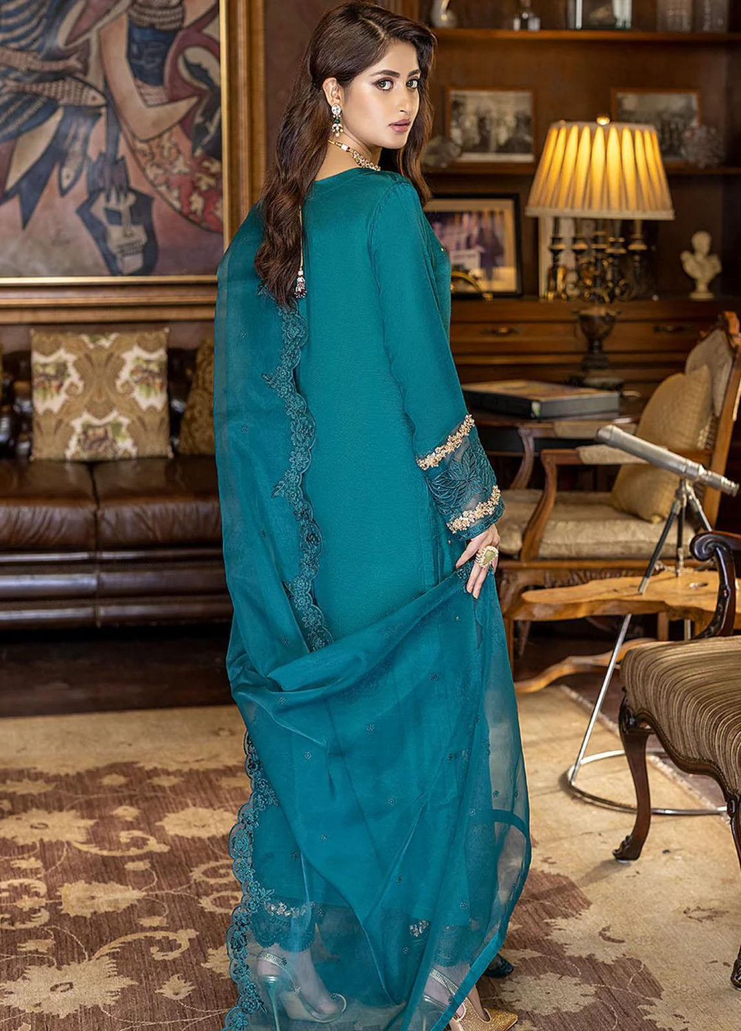 Azure Pret Embroidered Raw Silk 3 Piece Dress Divine Glory DGVG303