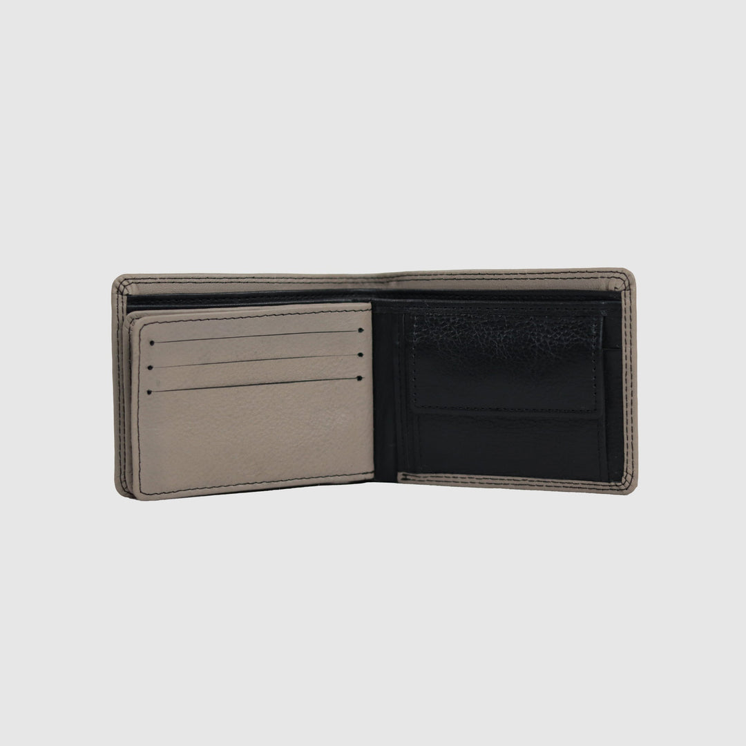 Lafanzo Unisex Leather LO Padded Wallet Grey & Black - Accessories Collection