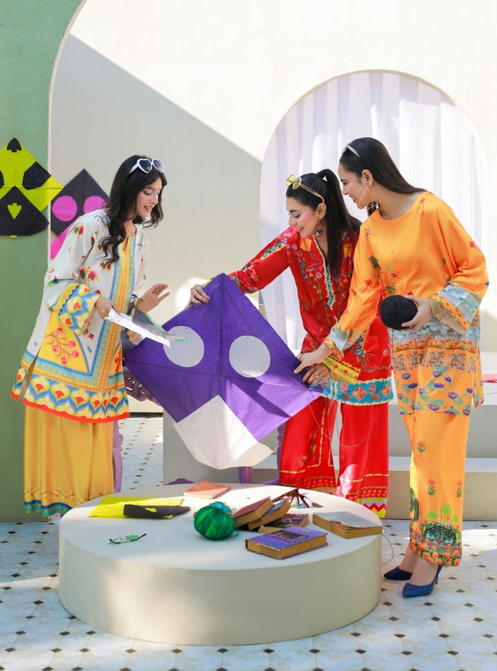 Printnation by Anayra Amal RTW Printed Poly Raw Silk 3 Piece Basant Breeze - Casual Collection