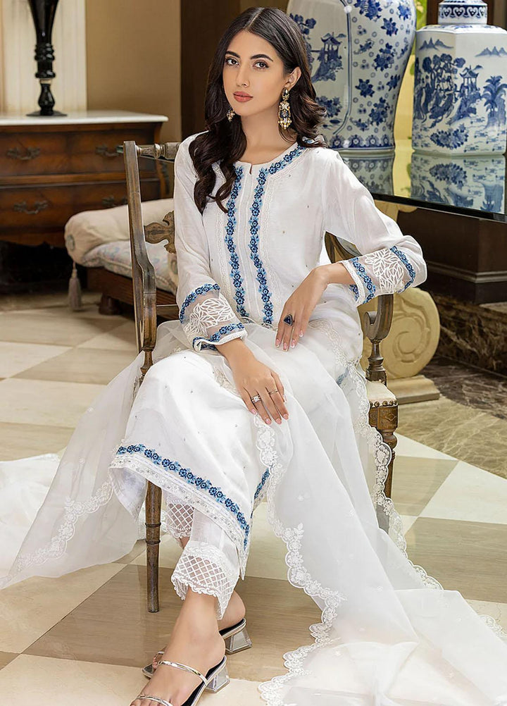 Azure Pret Embroidered Raw Silk 3 Piece Dress Heaven Mist HMVG302