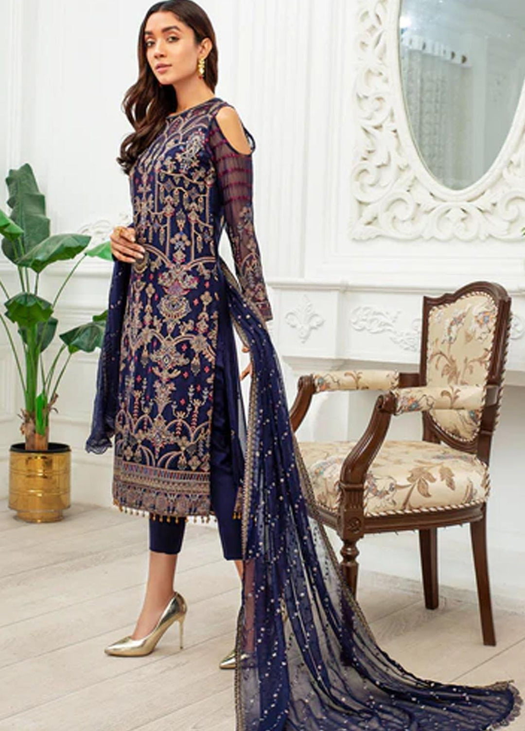 Dastoor by Zarif Embroidered  Suits Unstitched 3 Piece ZD 09 DHANAK - Luxury Collection
