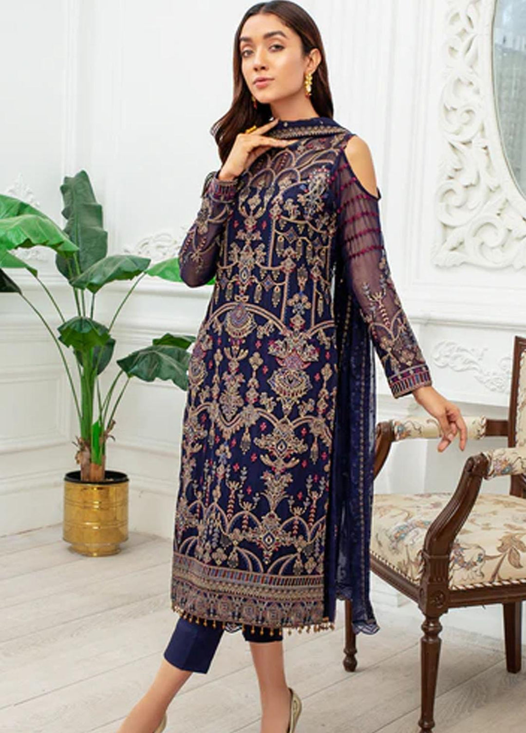 Dastoor by Zarif Embroidered  Suits Unstitched 3 Piece ZD 09 DHANAK - Luxury Collection