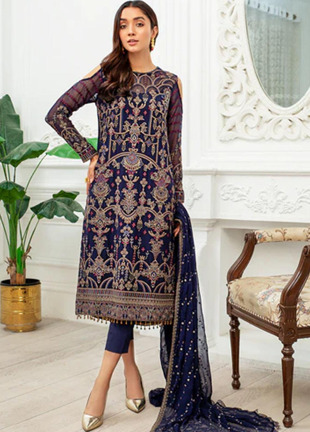 Dastoor by Zarif Embroidered  Suits Unstitched 3 Piece ZD 09 DHANAK - Luxury Collection