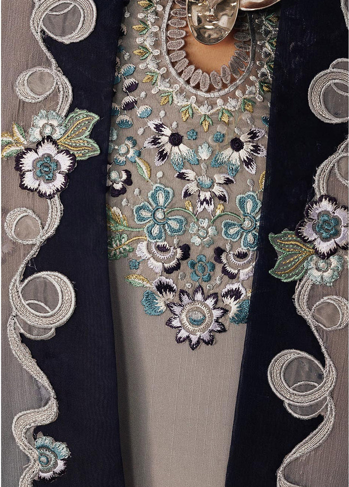 Q line by Qalamkar Unstitched Embroidered Slub Linen 3 Piece Suit QLK26UQL Gina QLW-15 - Winter Collection