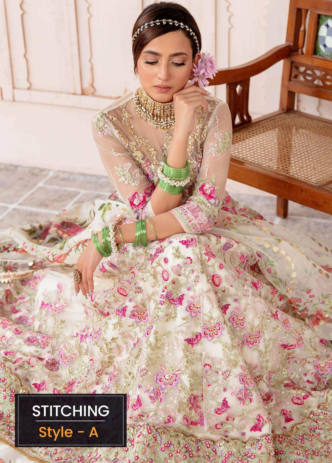 Sakhiyan by Asifa & Nabeel Embroidered Net Suits Unstitched 3 Piece AN22SSF-02 Hayat - Festive Collection