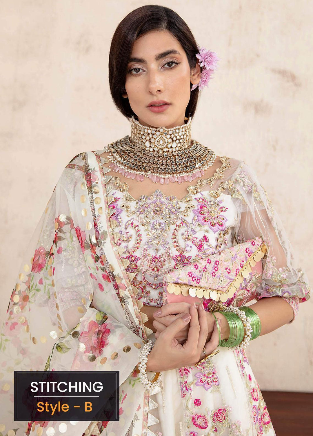 Sakhiyan by Asifa & Nabeel Embroidered Net Suits Unstitched 3 Piece AN22SSF-02 Hayat - Festive Collection