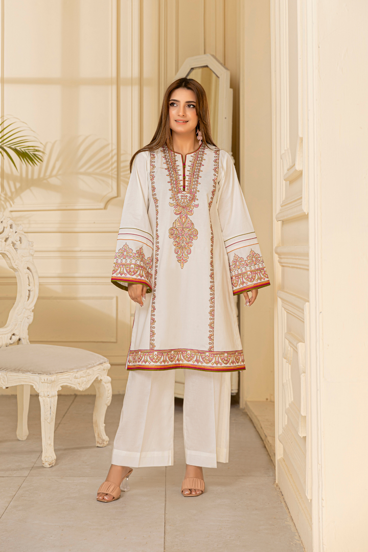 Waresha Women RTW Embroidered Lawn 2 Piece Suit GW06 - Festive Collection