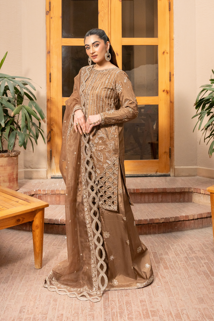 Zebtan Women Unstitched Embroidered Raw Silk 3 Piece Suit MZ-05 Festive Collection