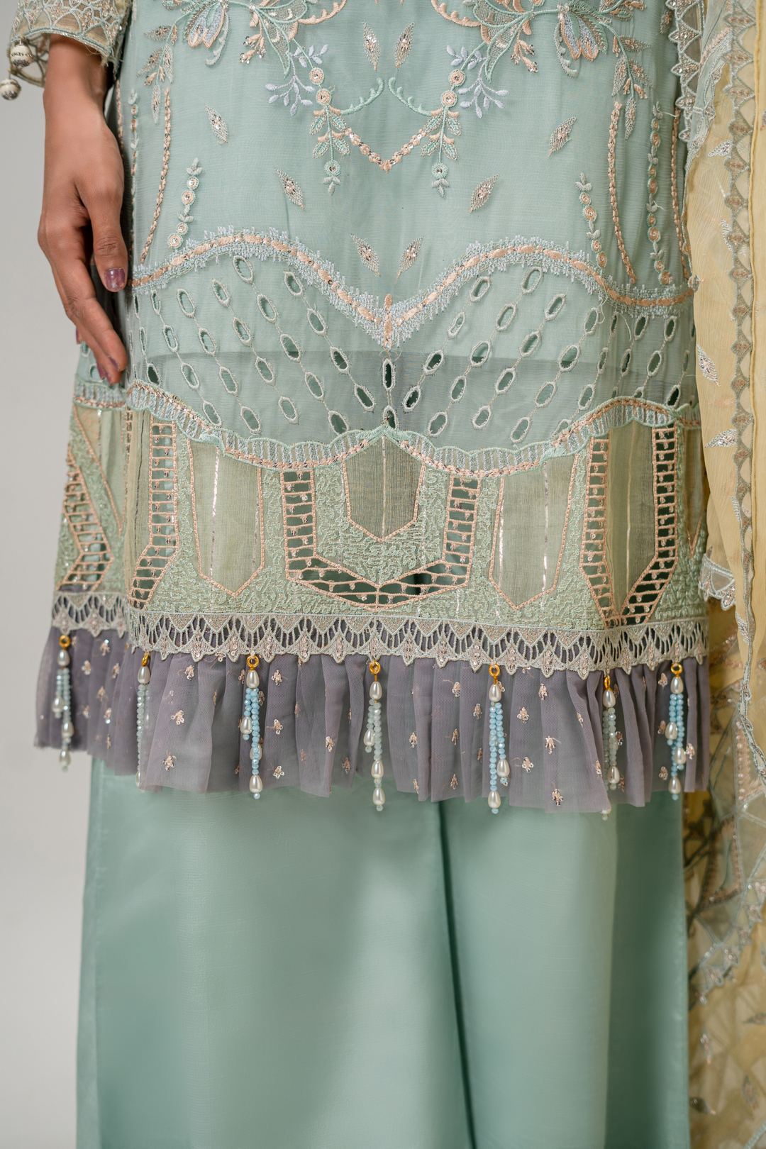 Zebtan Women Unstitched Embroidered Chiffon 3 Piece Suit AR-08 Festive Collection