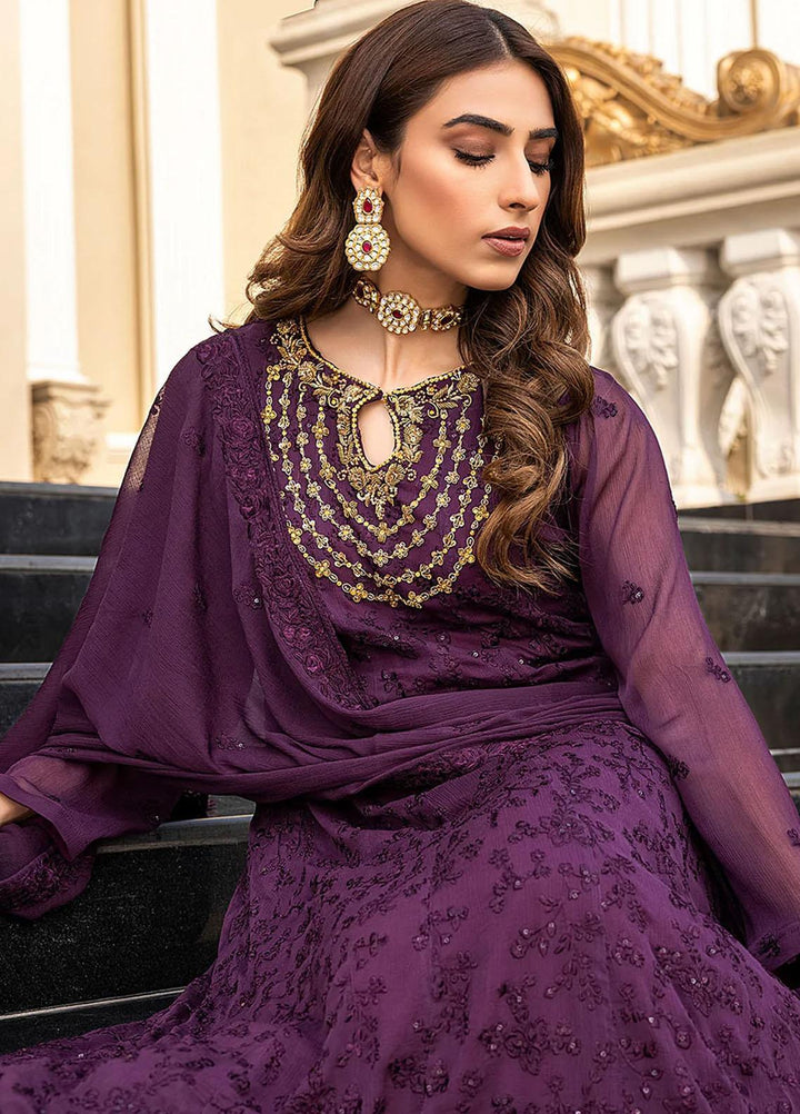 Azure Pret Embroidered Chiffon 3 Piece Dress Charoite CH260