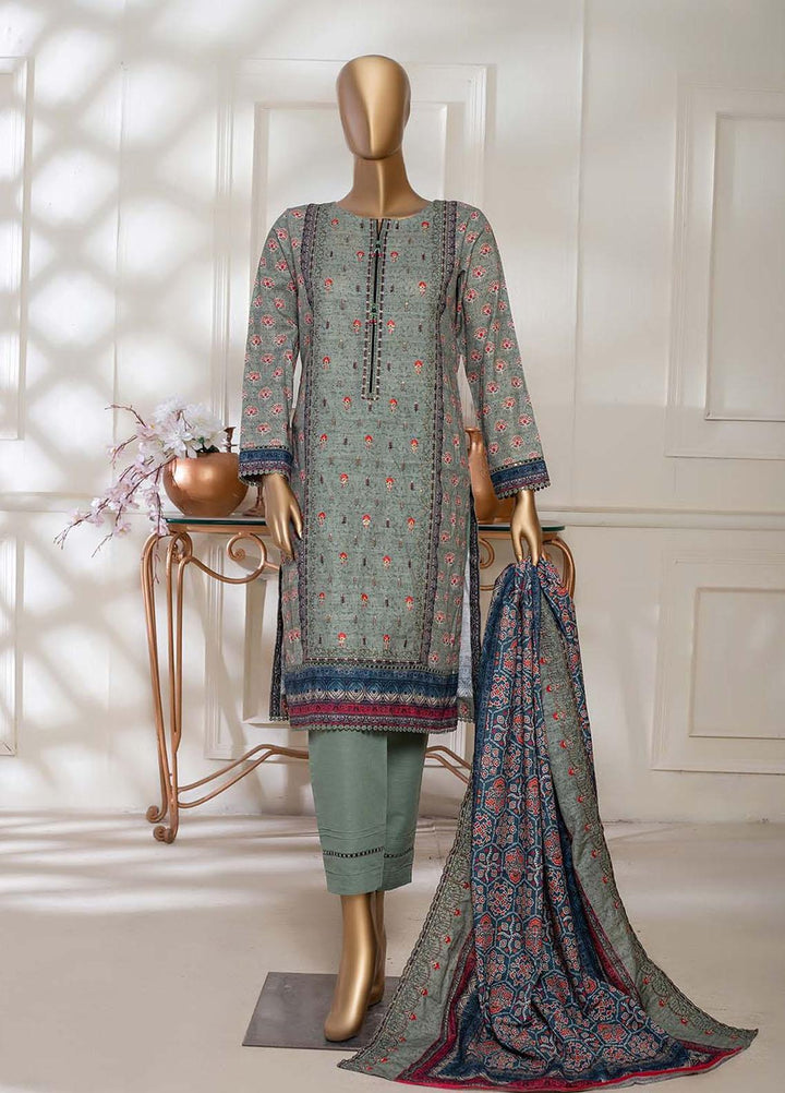 HZ Textiles Embroidered Khaddar Suits Unstitched 3 Piece HZ22PK-V3 PKE-2258 - Winter Collection