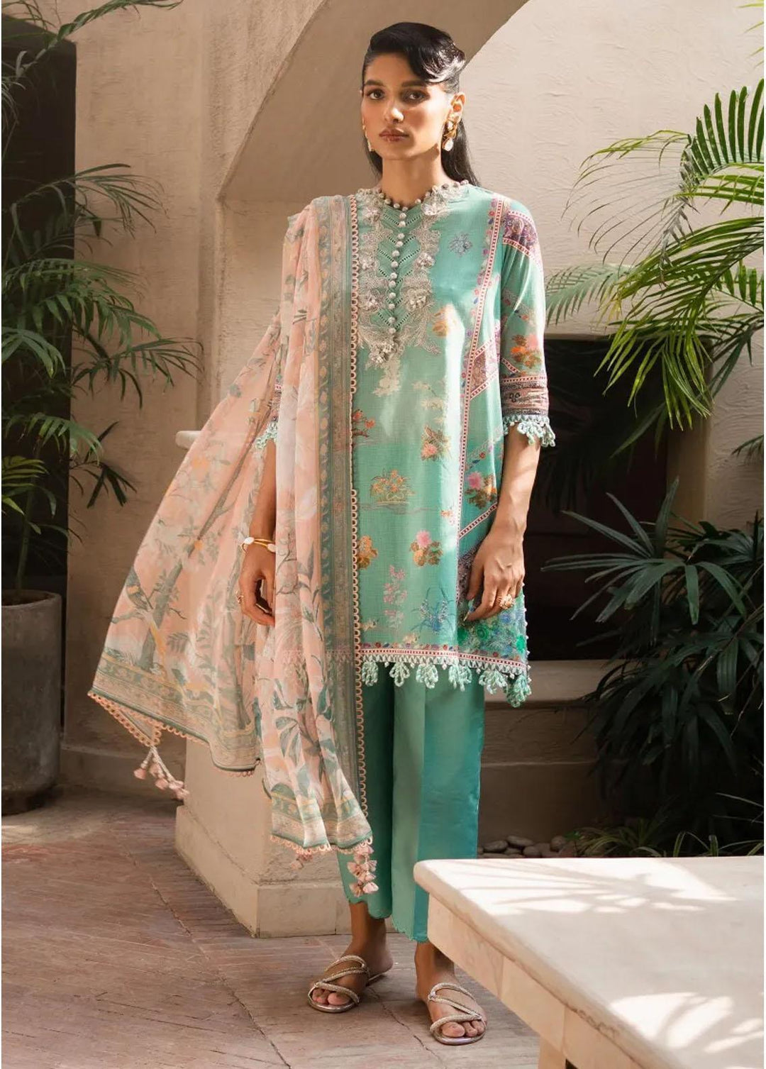 Muzlin By Sana Safinaz Embroidered Lawn Suits Unstitched 3 Piece SS23MZ 13A - Summer Collection