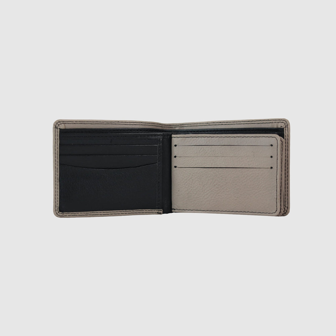 Lafanzo Unisex Leather LO Padded Wallet Grey & Black - Accessories Collection