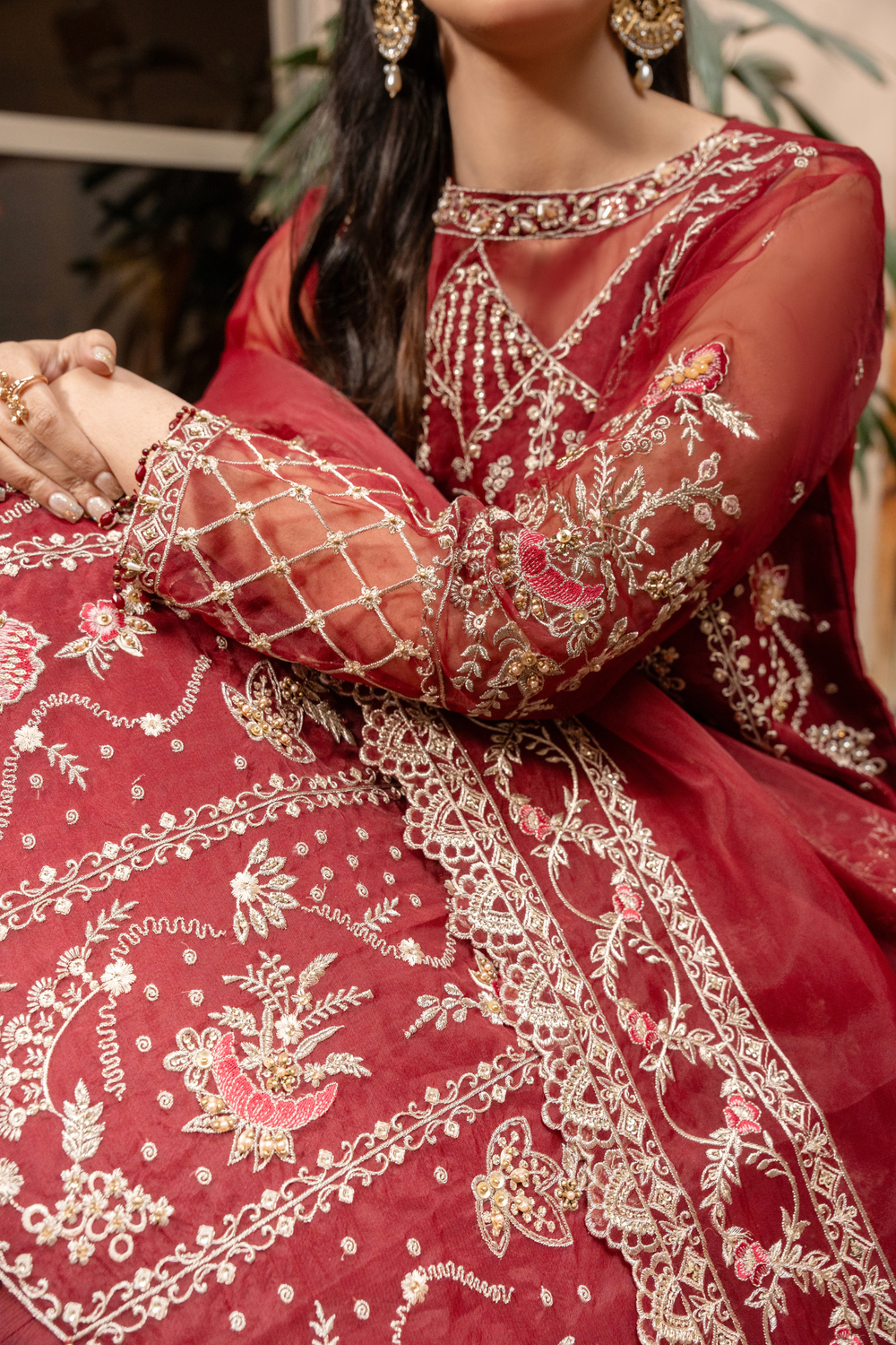 Zebtan Women Unstitched Embroidered Organza 3 Piece Suit MZ-04 Festive Collection