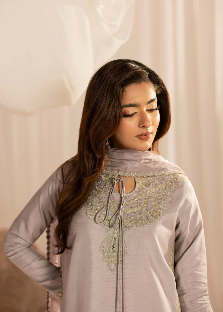 Silk Atelier by Jamni RTW Embroidered Korean Silk 3 Piece Suit DUSTY BLUSH Festive Collection