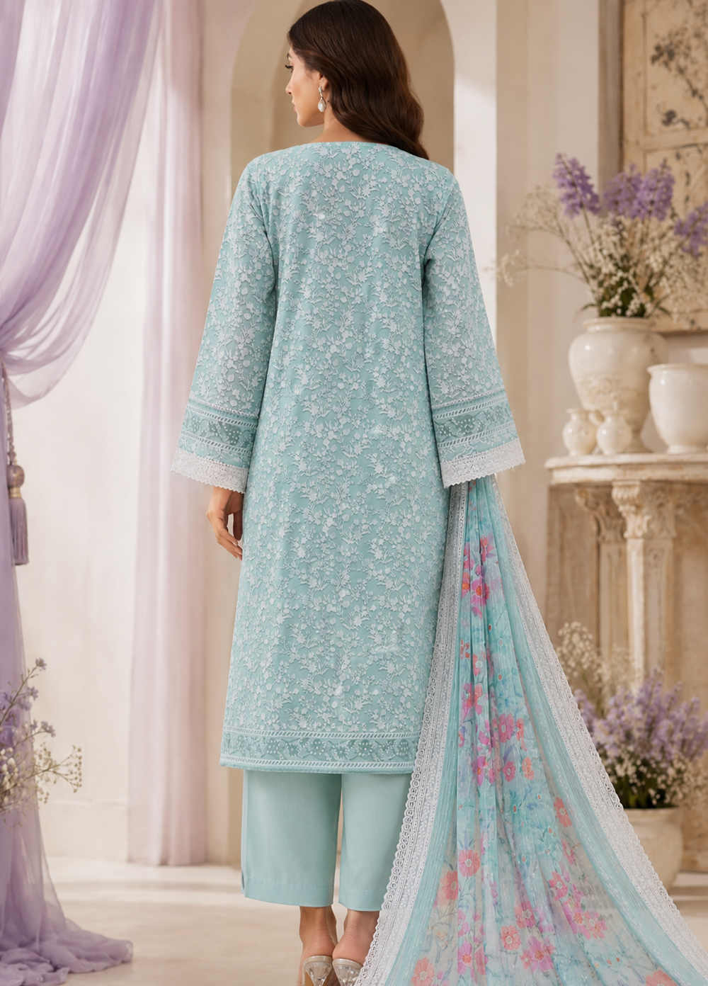 Nakshkari by HZ Textiles Unstitched Embroidered Lawn 3 Piece Suit NEC-1221 Casual Collection