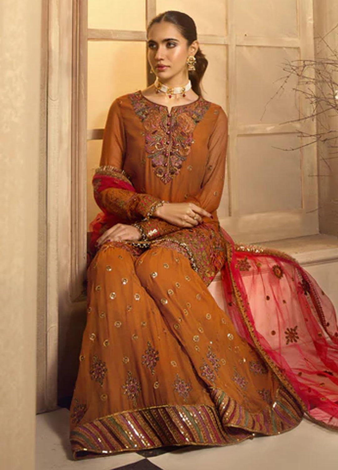 Noor-e-Rang By Zarif Embroidered  Suits Unstitched 3 Piece ZF 06 BAHAAR - Luxury Collection