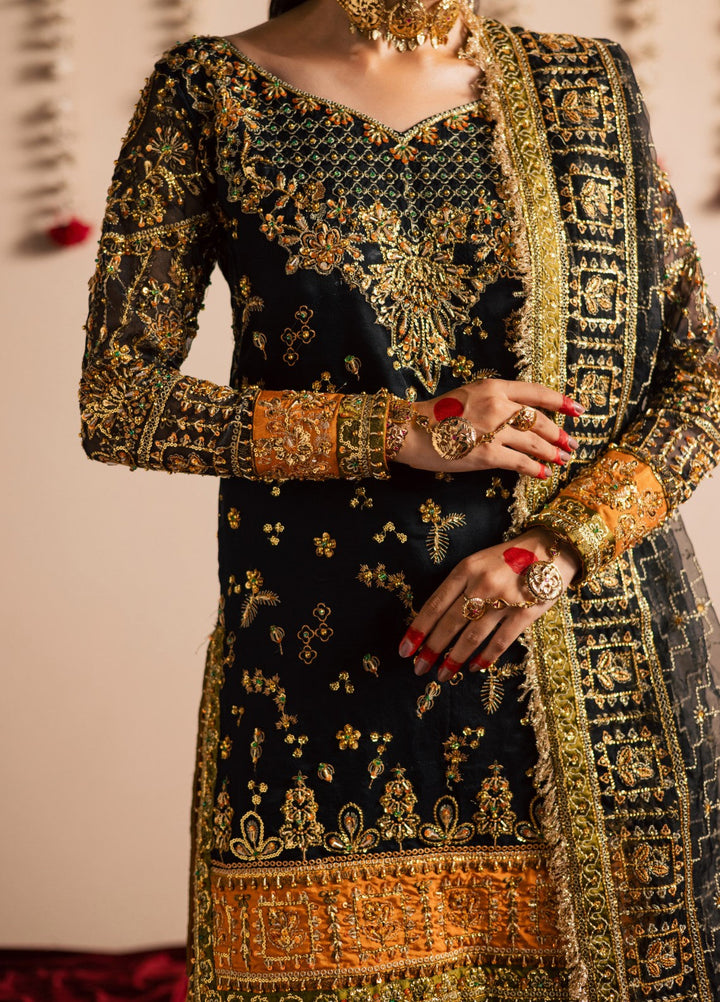 Jhil Mil by Maria Osama Khan Embroidered Organza Suits Unstitched 3 Piece MOK25JM Surmayi - Wedding Collection