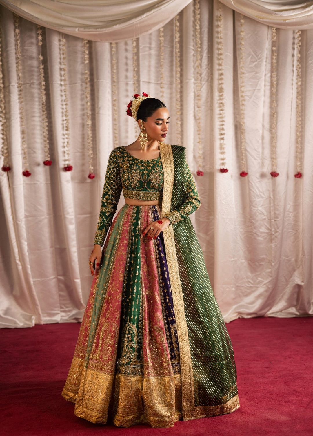 Jhil Mil by Maria Osama Khan Embroidered Raw Silk Suits Unstitched 3 Piece MOK25JM Rangrez - Wedding Collection
