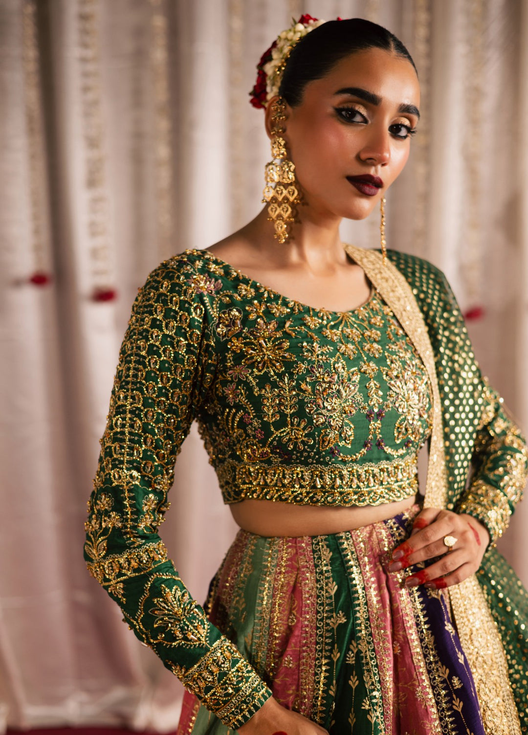 Jhil Mil by Maria Osama Khan Embroidered Raw Silk Suits Unstitched 3 Piece MOK25JM Rangrez - Wedding Collection