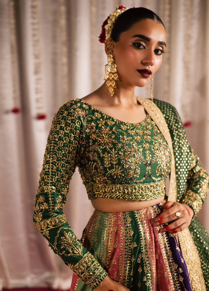 Jhil Mil by Maria Osama Khan Embroidered Raw Silk Suits Unstitched 3 Piece MOK25JM Rangrez - Wedding Collection