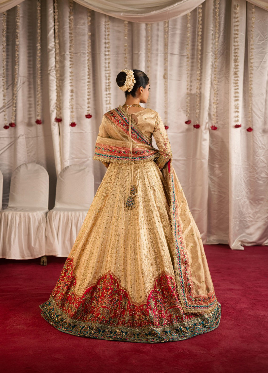 Jhil Mil by Maria Osama Khan Embroidered Tissue Suits Unstitched 3 Piece MOK25JM Danak - Wedding Collection