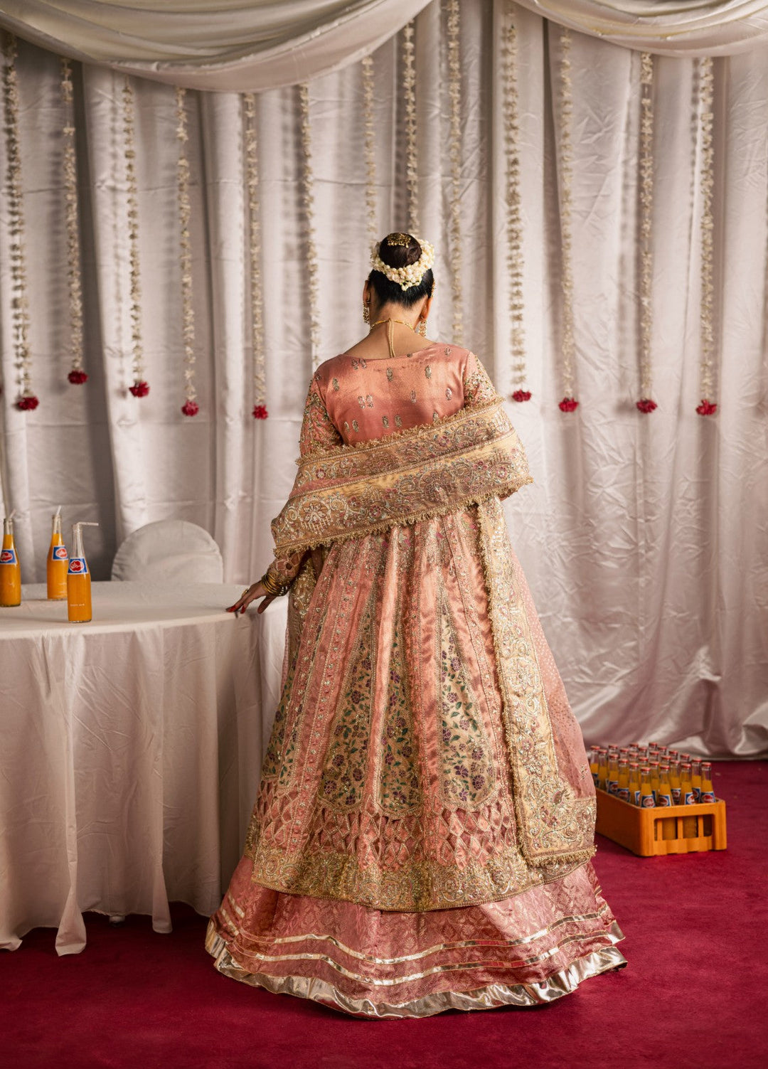 Jhil Mil by Maria Osama Khan Embroidered Tissue Suits Unstitched 3 Piece MOK25JM Shehnai - Wedding Collection