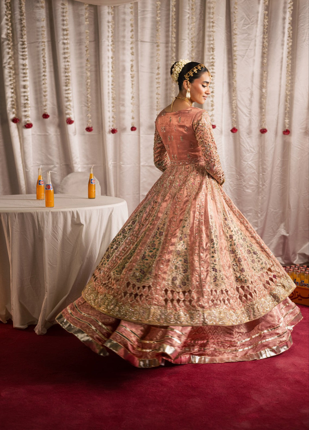 Jhil Mil by Maria Osama Khan Embroidered Tissue Suits Unstitched 3 Piece MOK25JM Shehnai - Wedding Collection