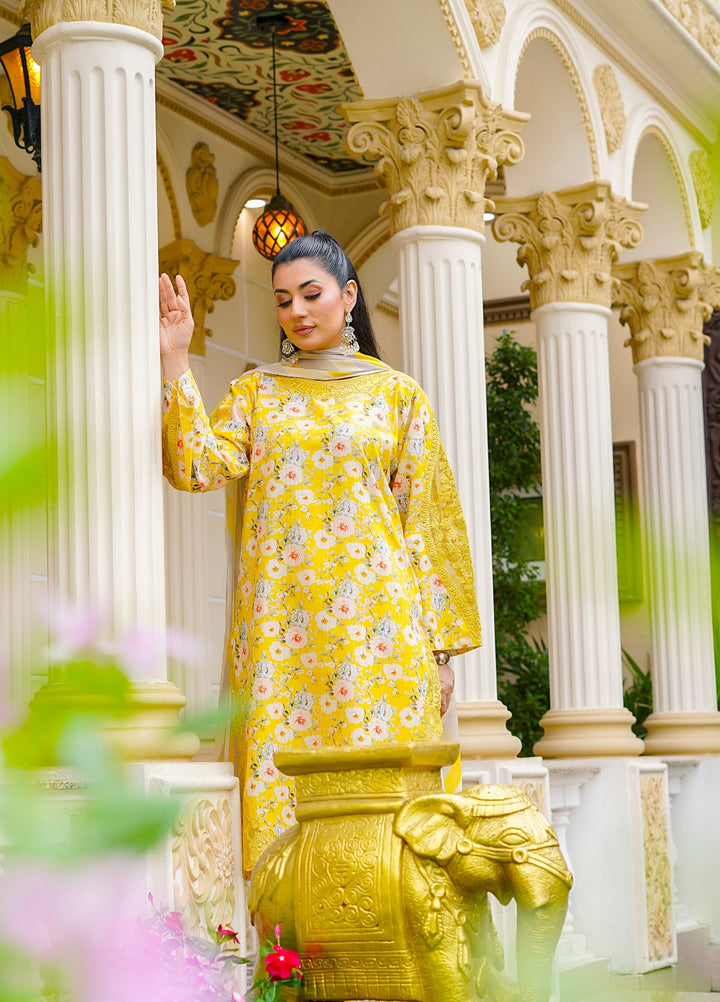 Rang E Gulposh Pret Embroidered Lawn 3 Piece Suit RNG-1209