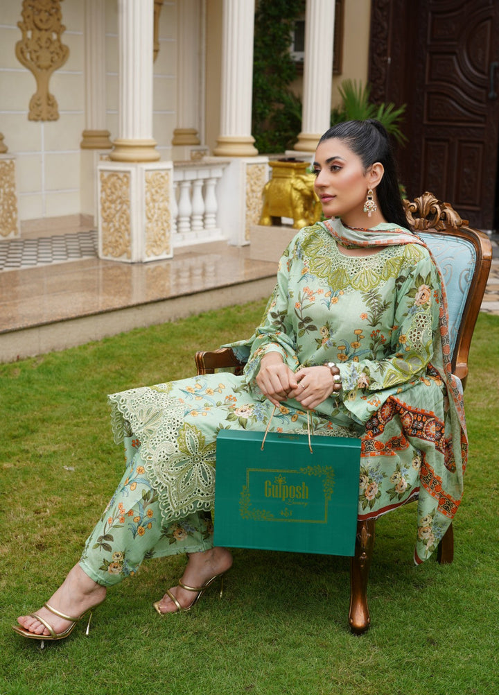 Rang E Gulposh Pret Embroidered Lawn 3 Piece Suit RNG-1211