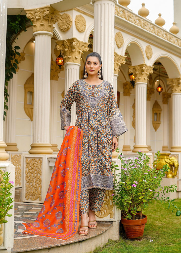 Rang E Gulposh Pret Embroidered Lawn 3 Piece Suit RNG-1213