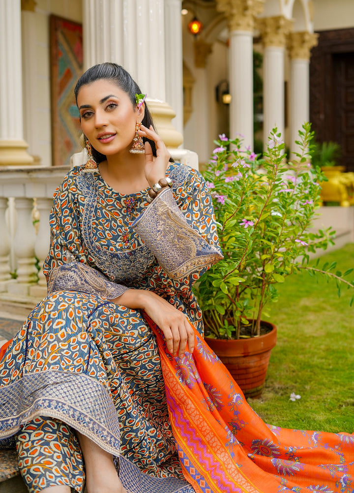 Rang E Gulposh Pret Embroidered Lawn 3 Piece Suit RNG-1213