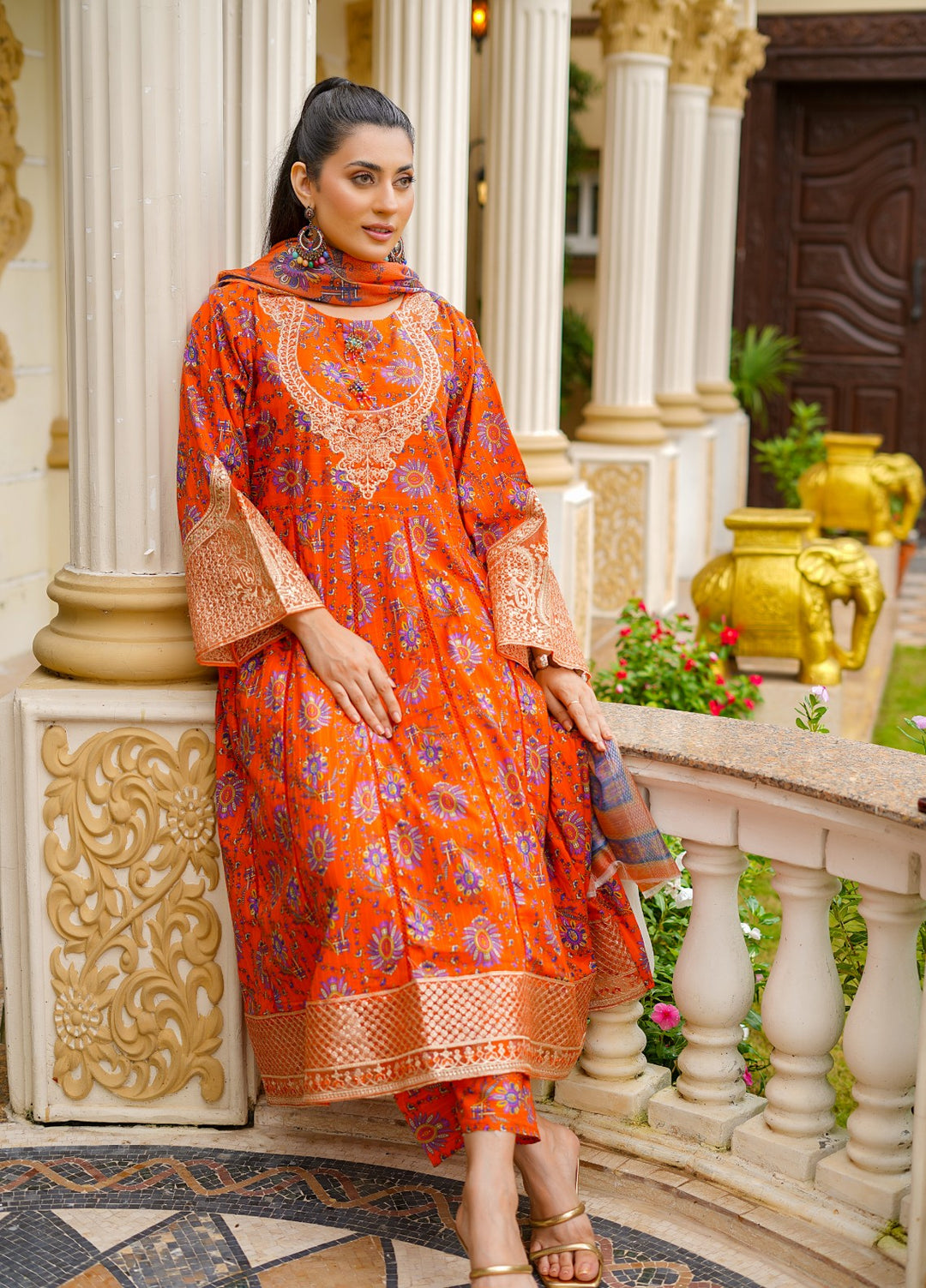 Rang E Gulposh Pret Printed Lawn 3 Piece Suit RNG-1215